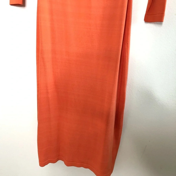 NWT Anthropologie Callahan Orange Tie Front Cut-Out Stretch Knit Midi Dress XS - Picture 12 of 13
